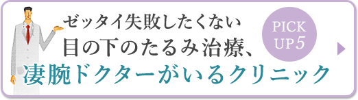 目の下のたるみ治療、ゼッタイ失敗したくない凄腕ドクターがいるクリニックPICKUP5